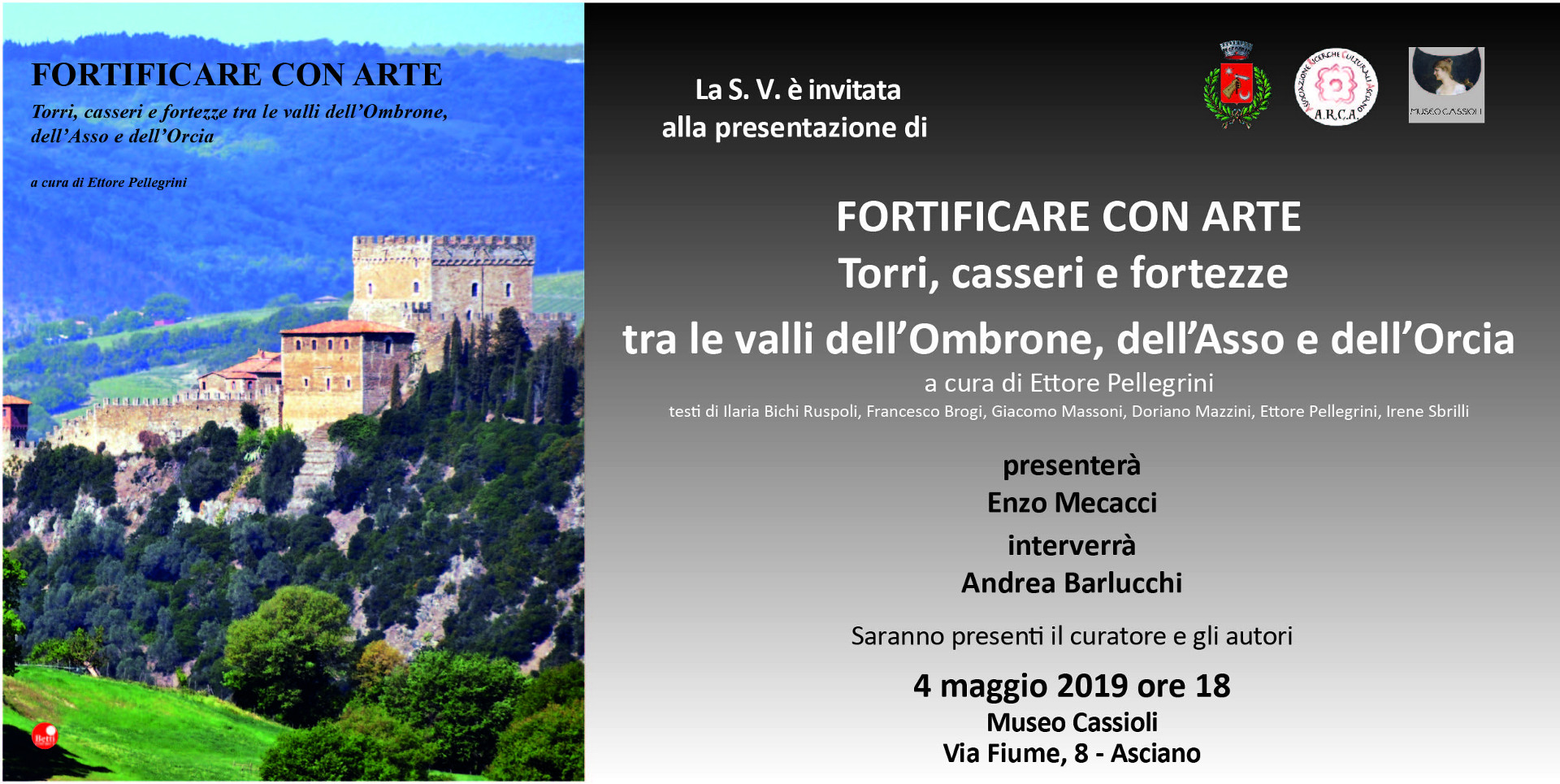 Fortificare con Arte – sabato 4 maggio – ore 18:00 – Museo Cassioli – Asciano (SI)