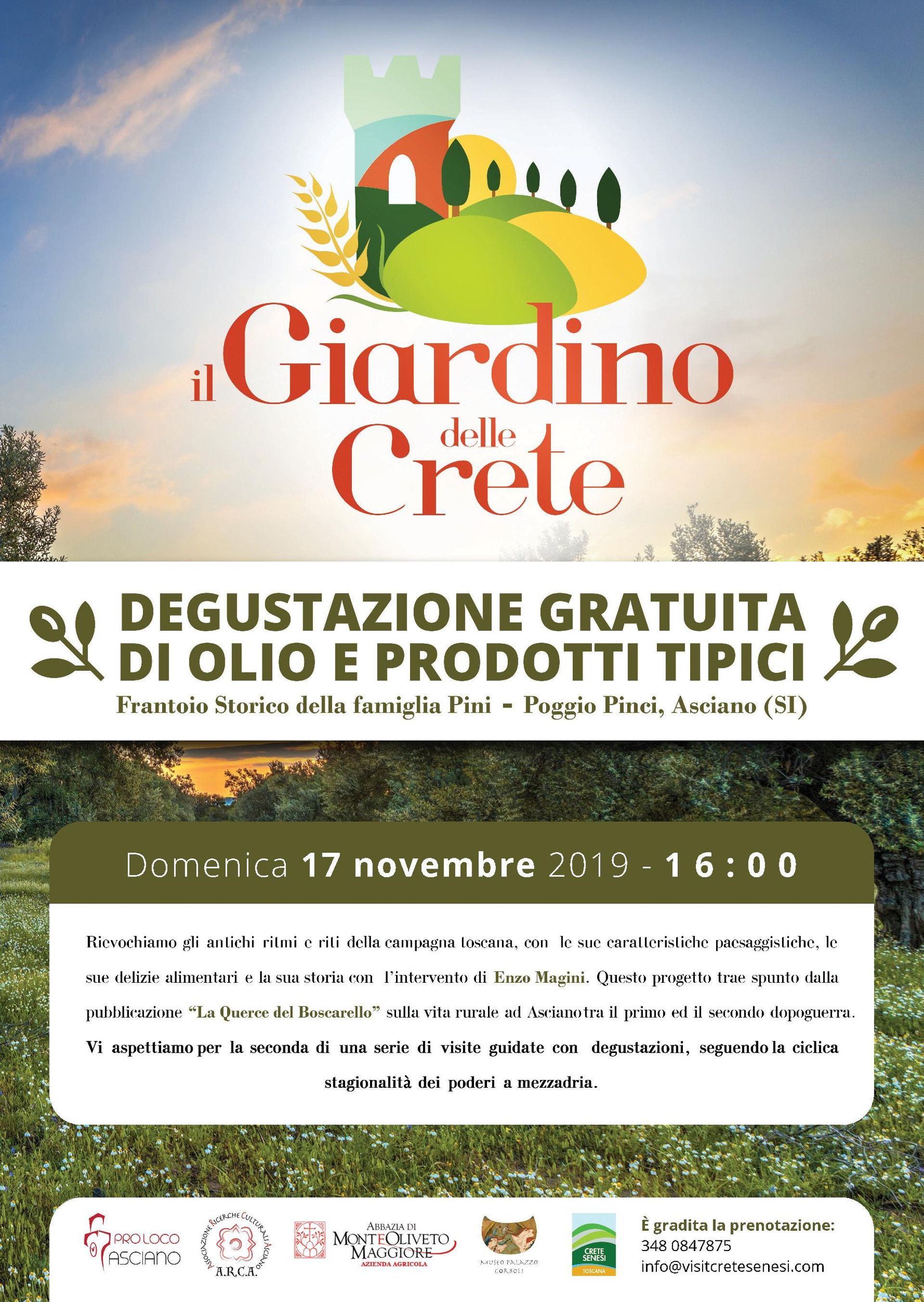 Il Giardino delle Crete degustazione olio di PoggioPinci