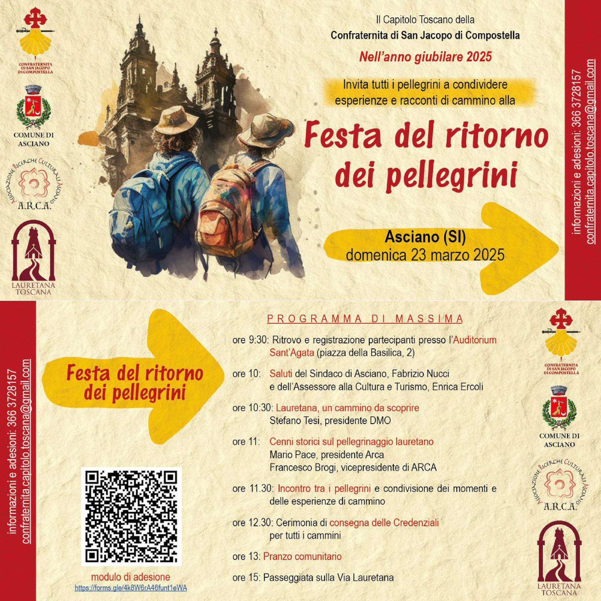 “Festa del ritorno dei pellegrini” – domenica 23 marzo – dalle ore 9:30 – Asciano (SI)